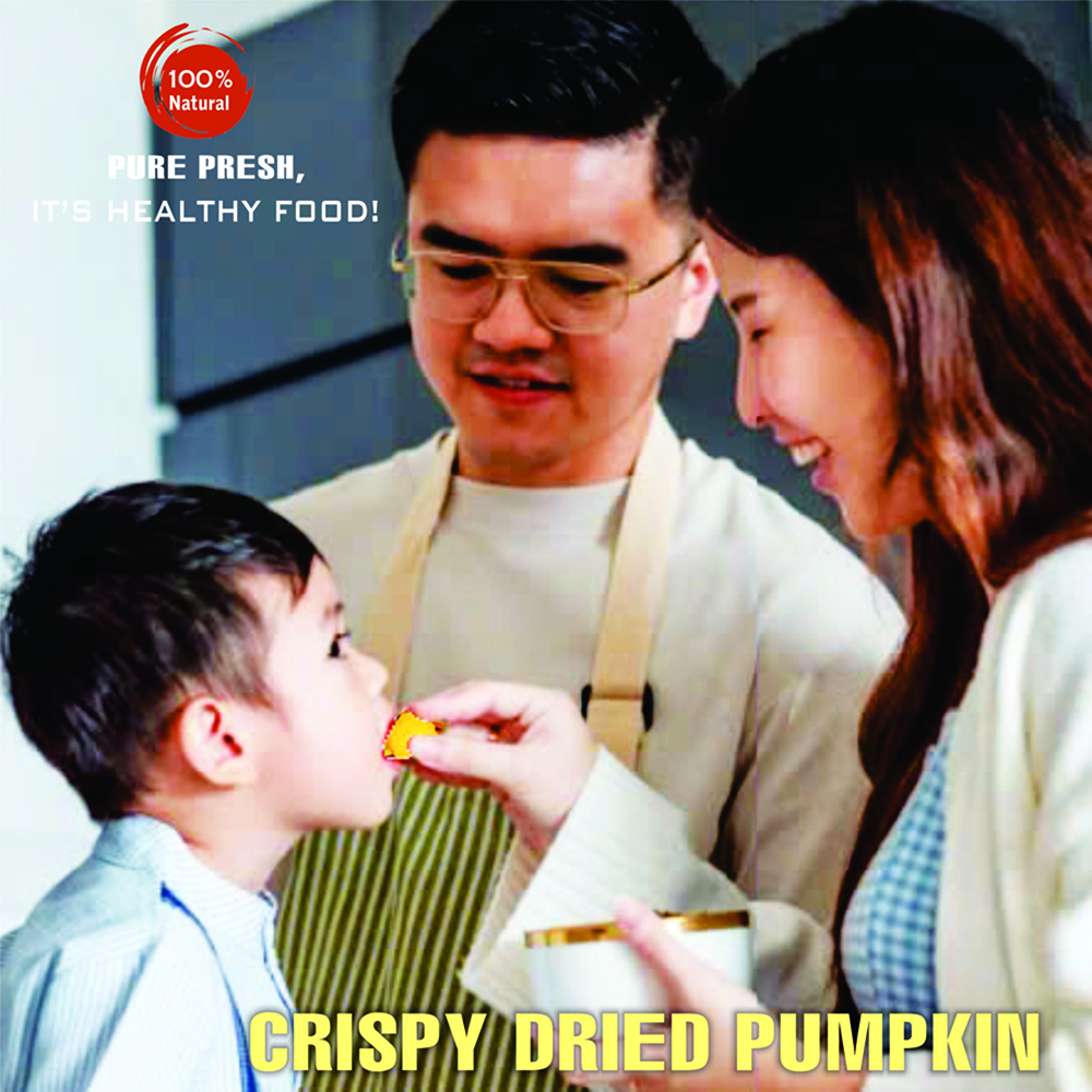 CRISPY DRIED PUMPKIN 2.47 oz (70g) VIETFARMFOOD: Freeze-dried, No Sugar Added, Naturally Sweet, Convenient Packaging, Many Nutrients Beneficial To Health, Suitable For Snacking Or As A Gift.