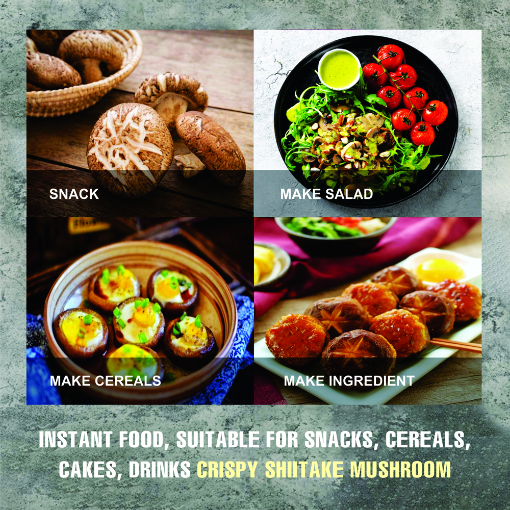 CRISPY SHIITAKE MUSHROOM 1.76 oz (50g) VIETFARMFOOD: Freeze-dried, No Sugar Added, Naturally Sweet, Convenient Packaging, Many Nutrients Beneficial To Health, Suitable For Snacking Or As A Gift.