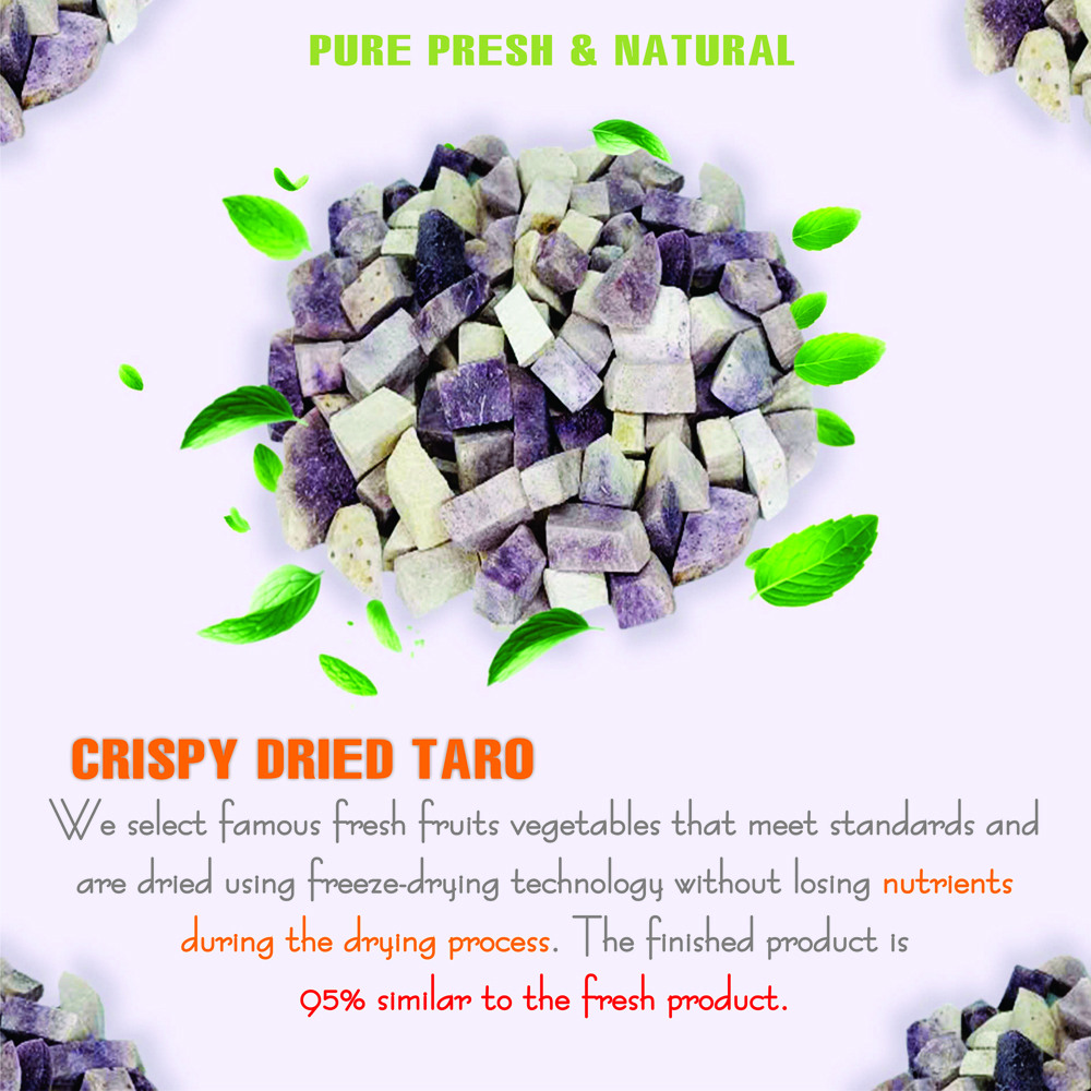 CRISPY DRIED TARO 2.47 oz (70g) VIETFARMFOOD: Freeze-dried, No Sugar Added, Naturally Sweet, Convenient Packaging, Many Nutrients Beneficial To Health, Suitable For Snacking Or As A Gift.