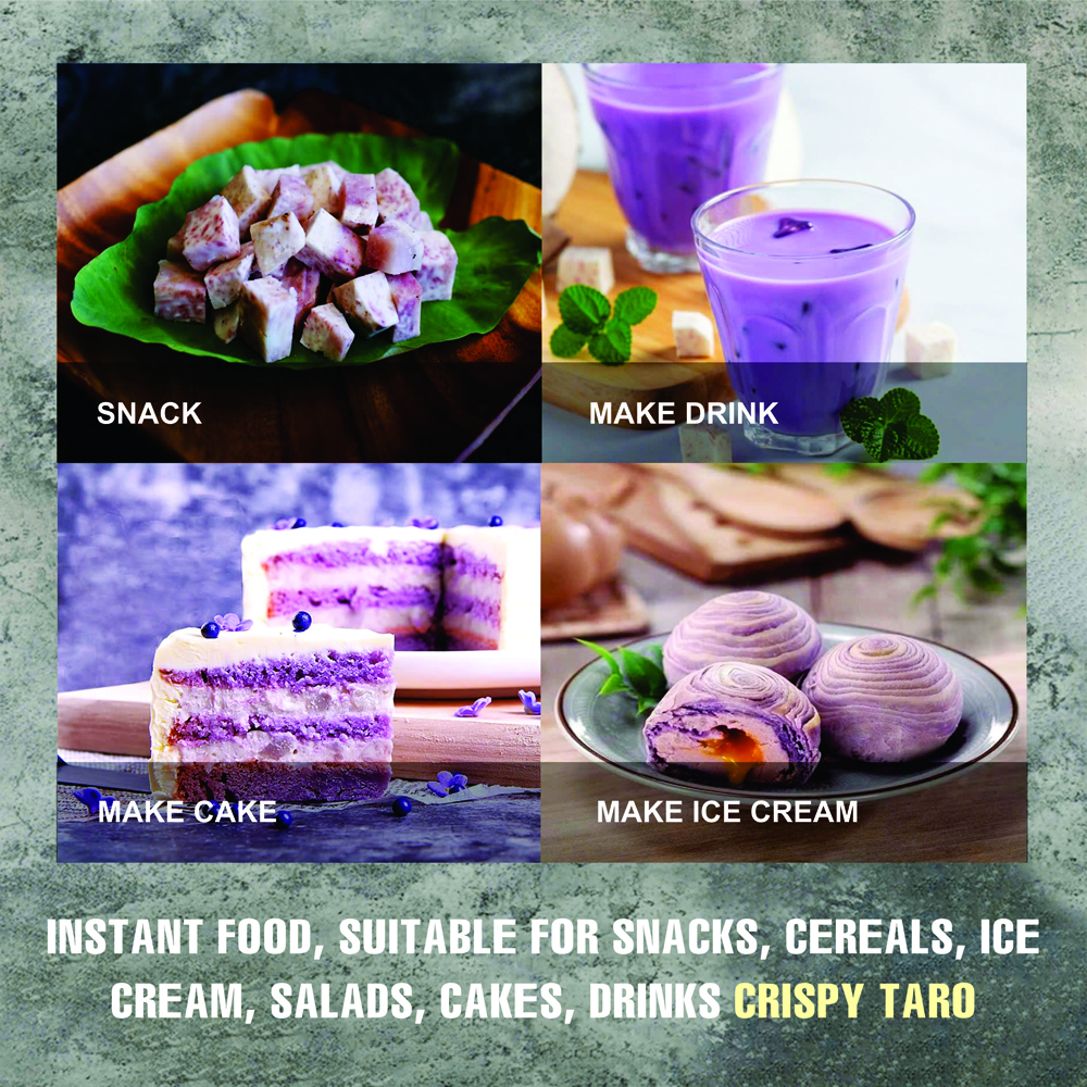 CRISPY DRIED TARO 2.47 oz (70g) VIETFARMFOOD: Freeze-dried, No Sugar Added, Naturally Sweet, Convenient Packaging, Many Nutrients Beneficial To Health, Suitable For Snacking Or As A Gift.