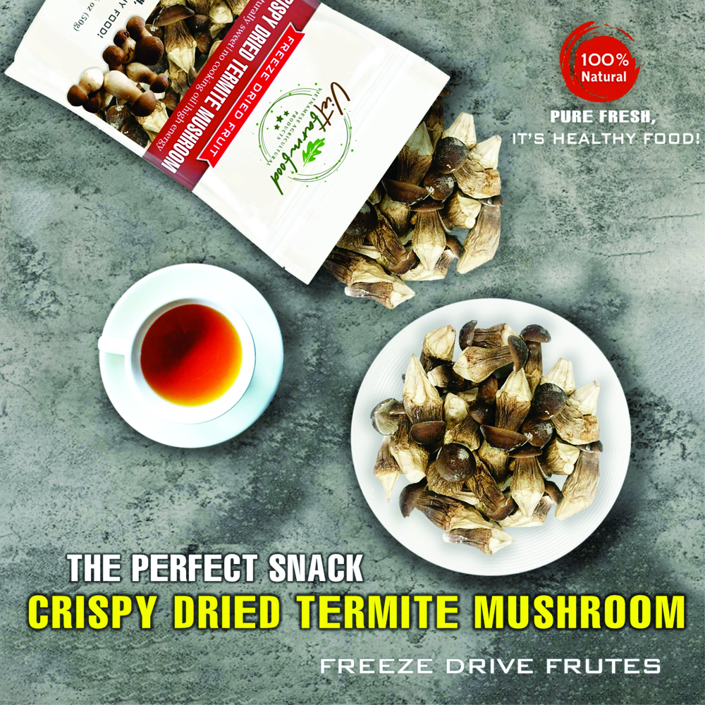 CRISPY TERMITE MUSHROOM 1.76 oz (50g) VIETFARMFOOD: Freeze-dried, No Sugar Added, Naturally Sweet, Convenient Packaging, Many Nutrients Beneficial To Health, Suitable For Snacking Or As A Gift.