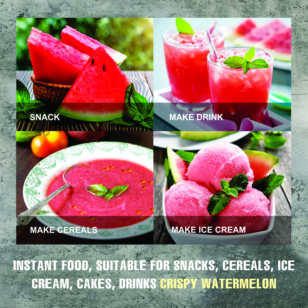CRISPY DRIED WATERMELON 2.47 oz (70g) VIETFARMFOOD: Freeze-dried, No Sugar Added, Naturally Sweet, Convenient Packaging, Many Nutrients Beneficial To Health, Suitable For Snacking Or As A Gift.