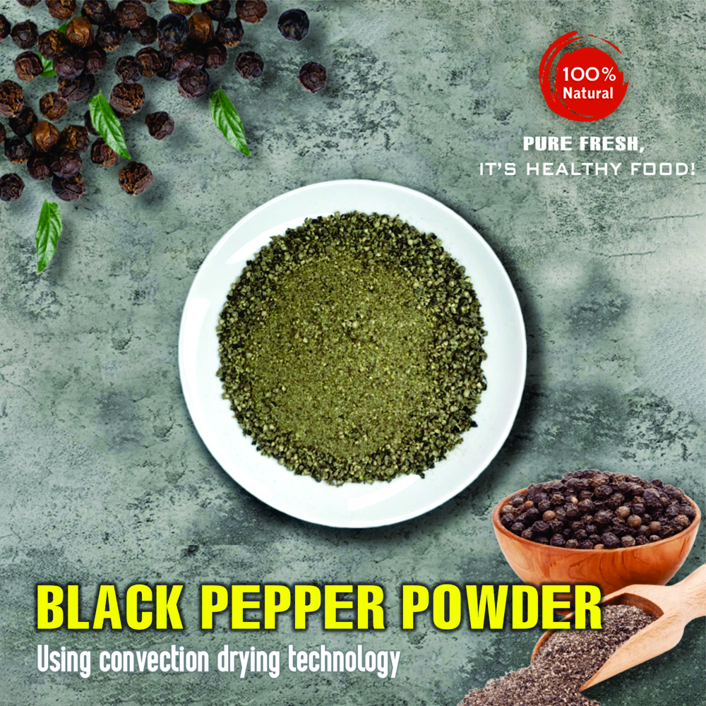 BLACK PEPPER POWDER 5.29 Oz (150g) VIETFARMFOOD: dried spice extract from 100% pure, Convenient Packaging. Long-term Preservation. Used for Processing Cooking, Baking, Salad, Soup, Sauces.