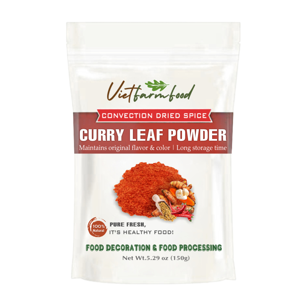 CURRY POWDER 5.29 Oz (150g) VIETFARMFOOD: Convection dried spices extract pure natural flavor. Convenient packaging, long-term preservation. Used for cooking, baking, salad, soup, sauce.