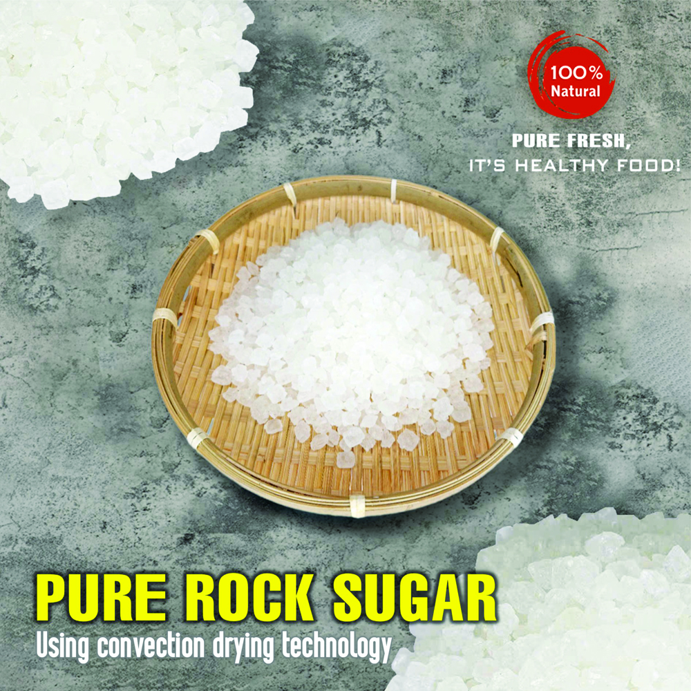 PURE ROCK SUGAR 10.58 Oz (300g) VIETFARMFOOD: Convection dried spices extract pure natural flavor. Convenient packaging, long-term preservation. Used for cooking, baking, salad, soup, sauce.