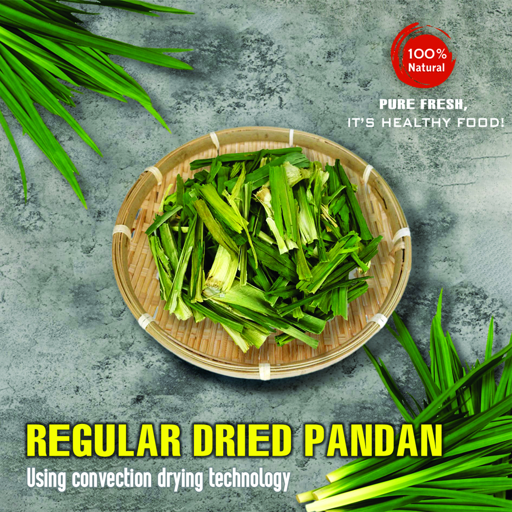 REGULAR DRIED PANDAN 5.29 Oz (150g) VIETFARMFOOD: Convection dried spices extract pure natural flavor. Convenient packaging, long-term preservation. Used for cooking, baking, salad, soup, sauce.