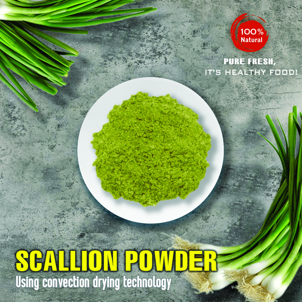 SCALLION POWDER 5.29 Oz (150g) VIETFARMFOOD: Convection dried spices extract pure natural flavor. Convenient packaging, long-term preservation. Used for cooking, baking, salad, soup, sauce.