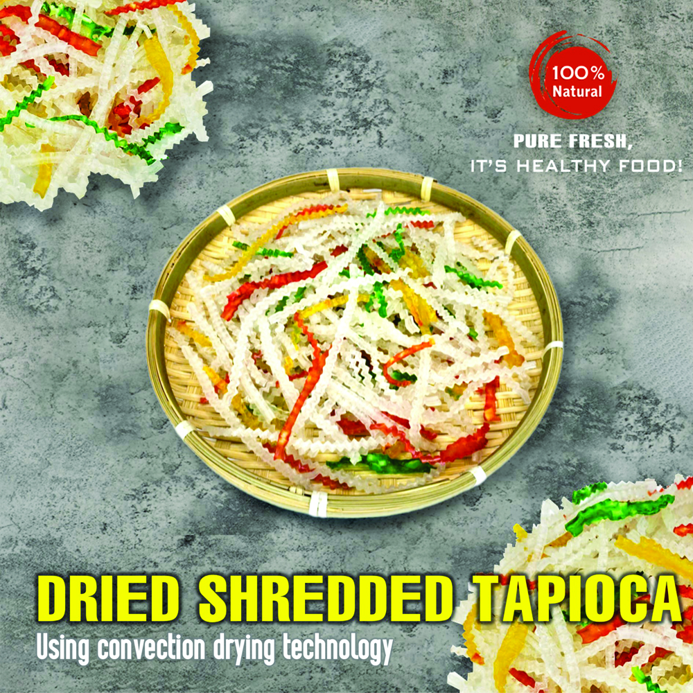 DRIED SHREDDED TAPIOCA 5.29 Oz (150g) VIETFARMFOOD: Convection dried spices extract pure natural flavors. Convenient packaging, long-term preservation. Used for cooking, baking, soups, drinks.