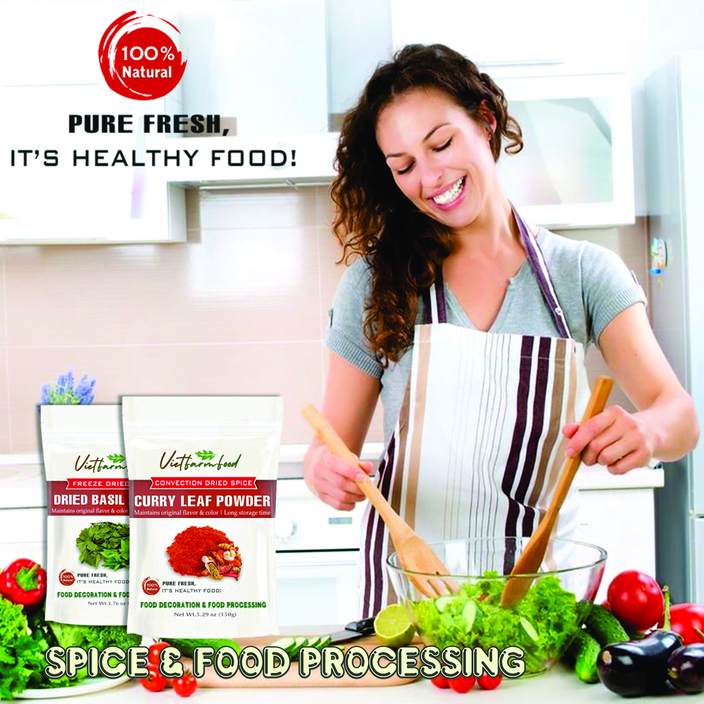LIME LEAVES POWDER 2.47 Oz (70g) VIETFARMFOOD: Freeze-dried spices extract pure natural flavor. Convenient packaging, long-term preservation. Used for cooking, baking, salads, soups, sauces...
