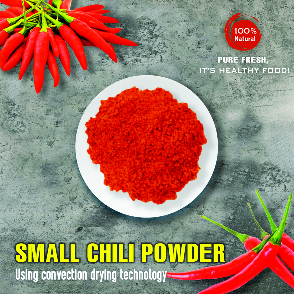 SMALL CHILI POWDER 5.29 Oz (150g) VIETFARMFOOD: Convection dried spices extract pure natural flavor. Convenient packaging, long-term preservation. Used for cooking, baking, salad, soup, sauce.
