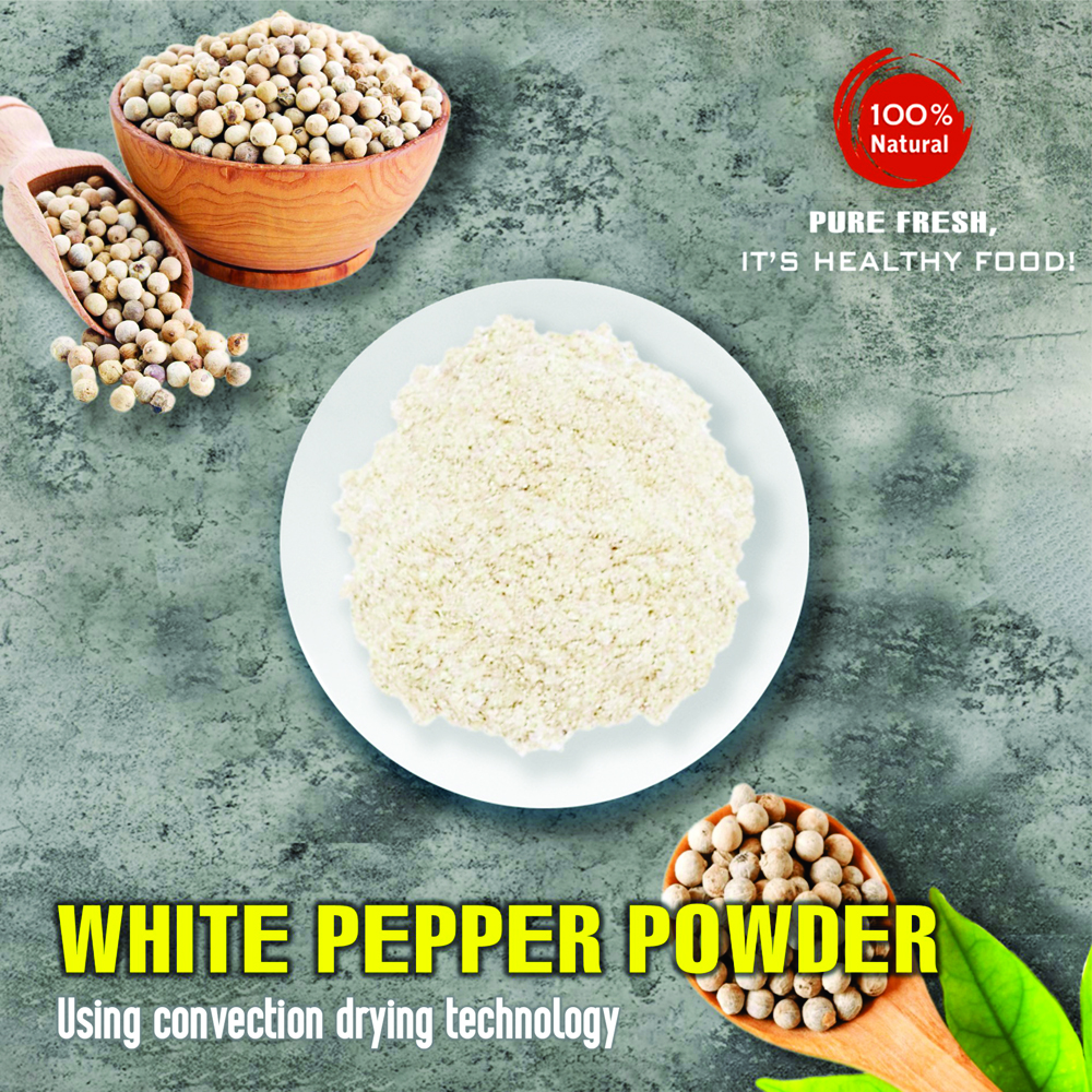 WHITE PEPPER POWDER 5.29 Oz (150g) VIETFARMFOOD: Convection dried spices extract pure natural flavor. Convenient packaging, long-term preservation. Used for cooking, baking, salad, soup, sauce.