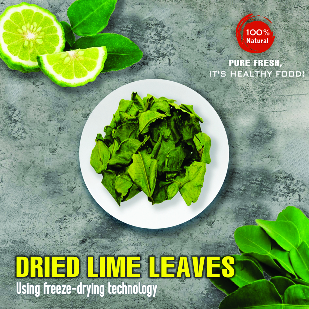 DRIED LIME LEAVES 2.47 Oz (70g) VIETFARMFOOD: Freeze-dried spices extract pure natural flavor. Convenient packaging, long-term preservation. Used for cooking, baking, salads, soups, sauces.