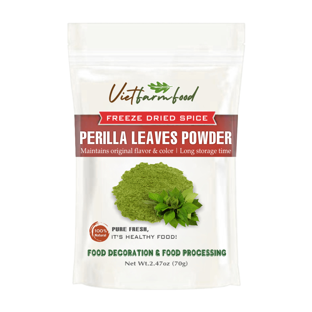 PERILLA LEAVES POWDER 2.47 Oz (70g) VIETFARMFOOD: Freeze-dried spices extract pure natural flavor. Convenient packaging, long-term preservation. Used for cooking, baking, salads, soups, sauces...
