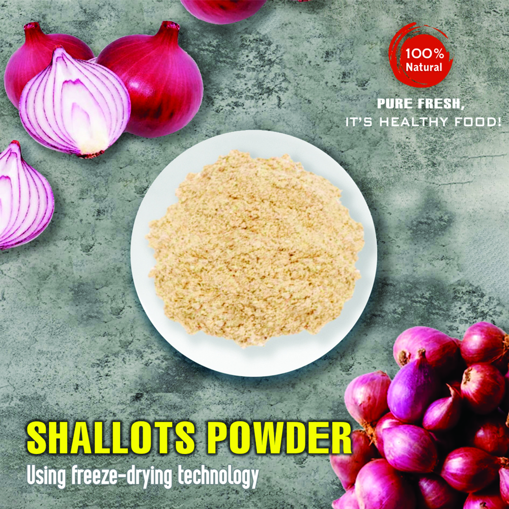 SHALLOTS POWDER 1.76 Oz (50g) VIETFARMFOOD: Freeze-dried spices extract pure natural flavor. Convenient packaging, long-term preservation. Used for cooking, baking, salads, soups, sauces.