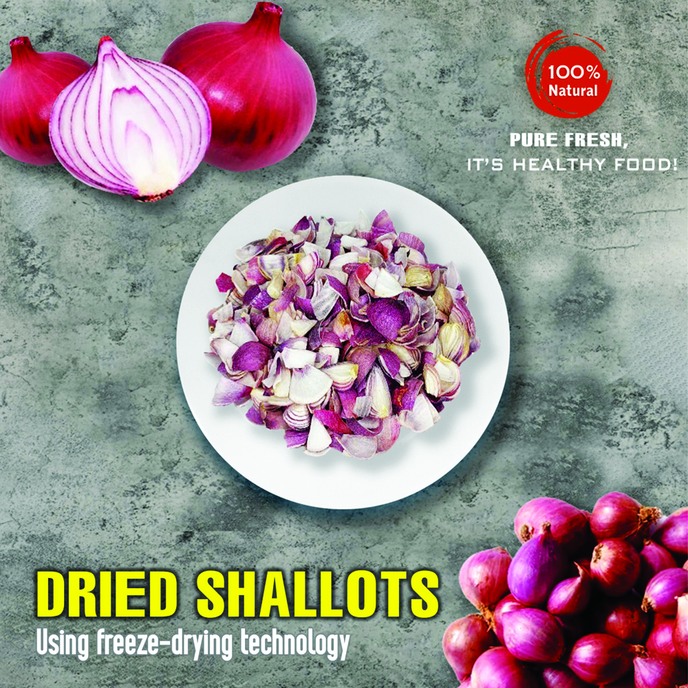 DRIED SHALLOTS 2.47 Oz (70g) VIETFARMFOOD: Freeze-dried spices extract pure natural flavor. Convenient packaging, long-term preservation. Used for cooking, baking, salads, soups, sauces.
