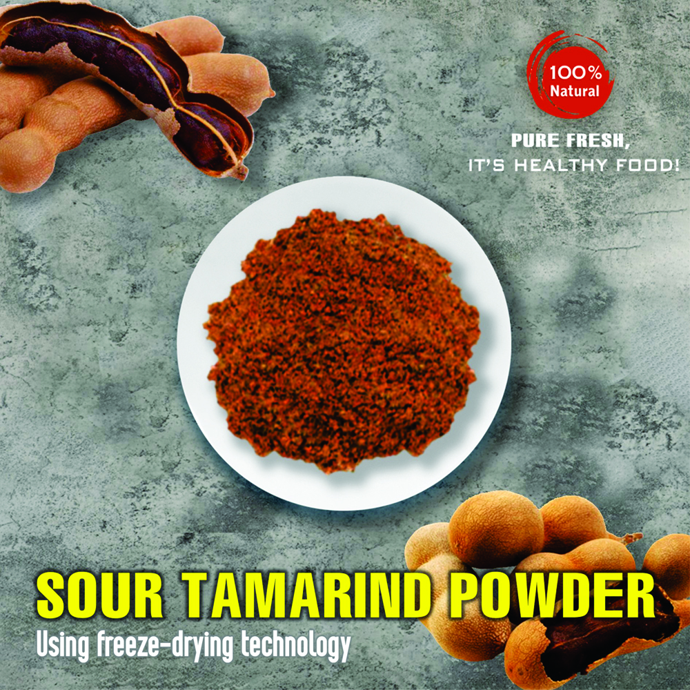 SOUR TAMARIND POWDER 1.76 Oz (50g) VIETFARMFOOD: Freeze-dried spices extract pure natural flavor. Convenient packaging, long-term preservation. Used for cooking, baking, salads, soups, sauces.