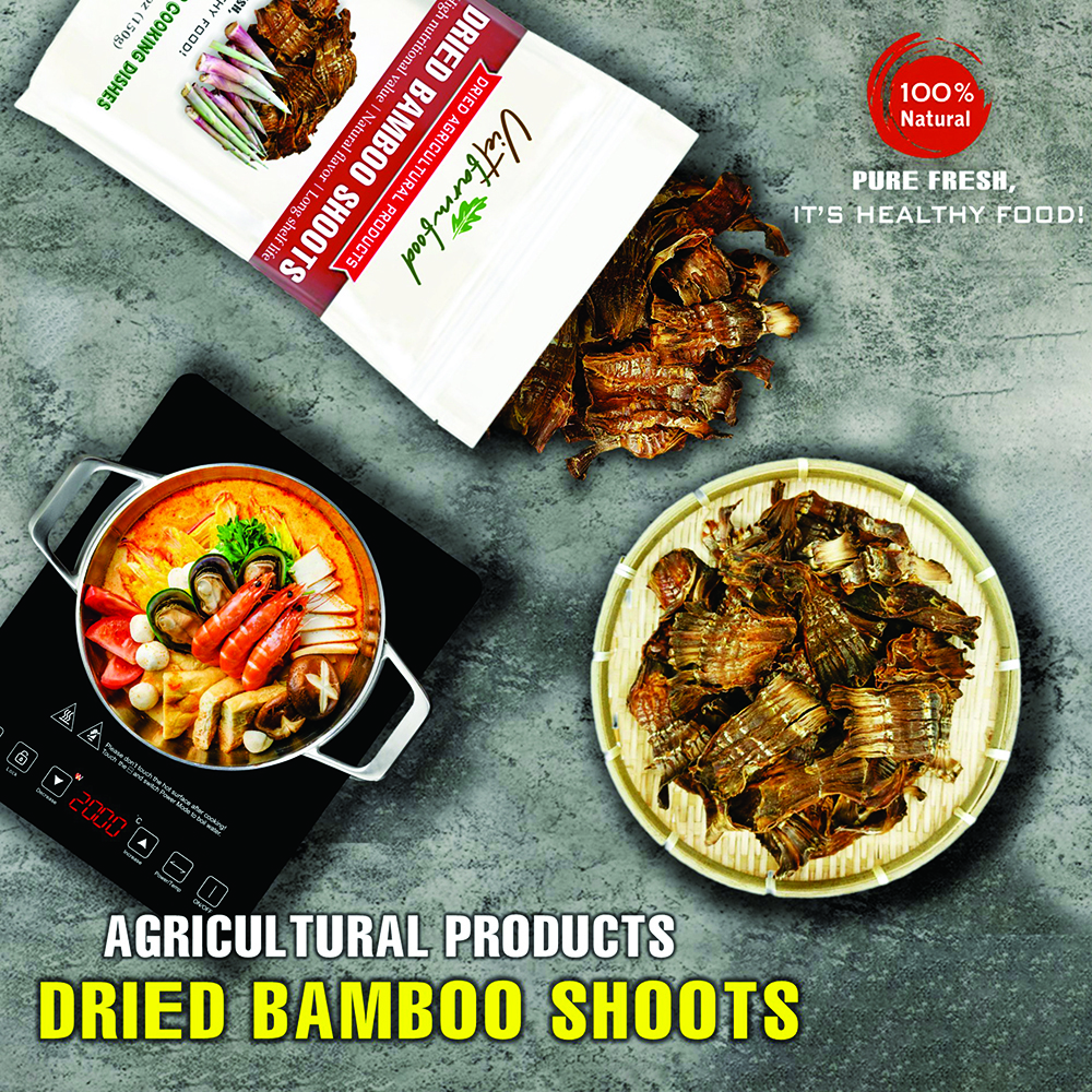 DRIED FOREST BAMBOO SHOOT 5.29 Oz (150g) VIETFARMFOOD: Dried agricultural product with pure natural flavor. Used as cooking ingredients to prepare delicious, nutritious dishes, suitable for vegetarian