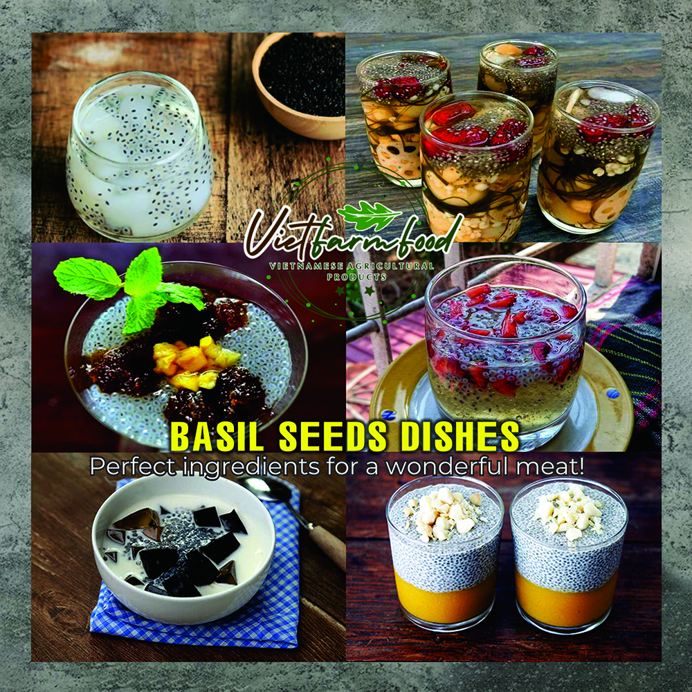 DRIED BASIL SEEDS 5.29 Oz (150g) VIETFARMFOOD: Dried agricultural products with pure natural flavor. Used as ingredients for cooking; toppings, drinks, nutritious dishes, suitable for vegetarians