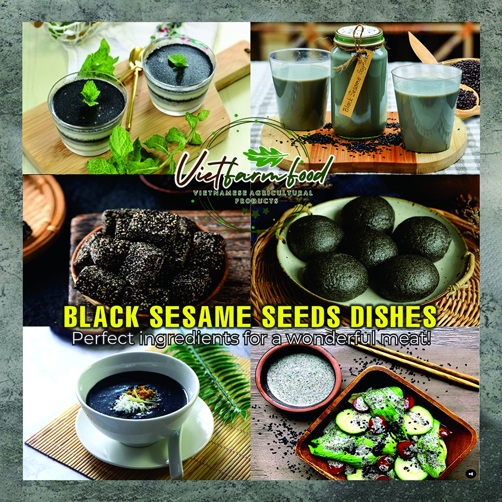 DRIED BLACK SESAME SEEDS 5.29 Oz (150g) VIETFARMFOOD: Dried agricultural products with pure natural flavor. Used as ingredients for cooking; toppings, drinks, nutritious dishes,suitable for vegetarian