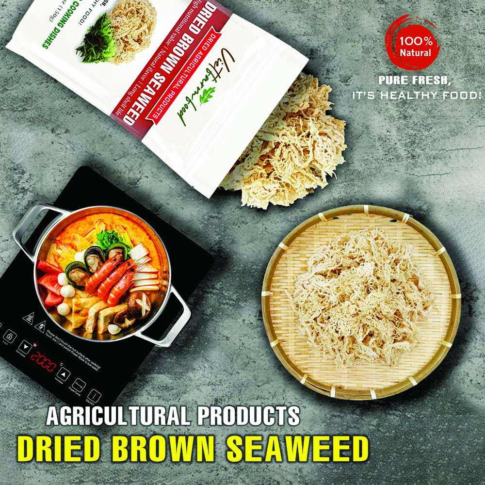 DRIED BROWN SEAWEED (ALGAE) 5.29 Oz (150g) VIETFARMFOOD: Dried agricultural products with pure natural flavor. Used as cooking ingredients to prepare delicious, nutritious dishes, suitable vegetarians