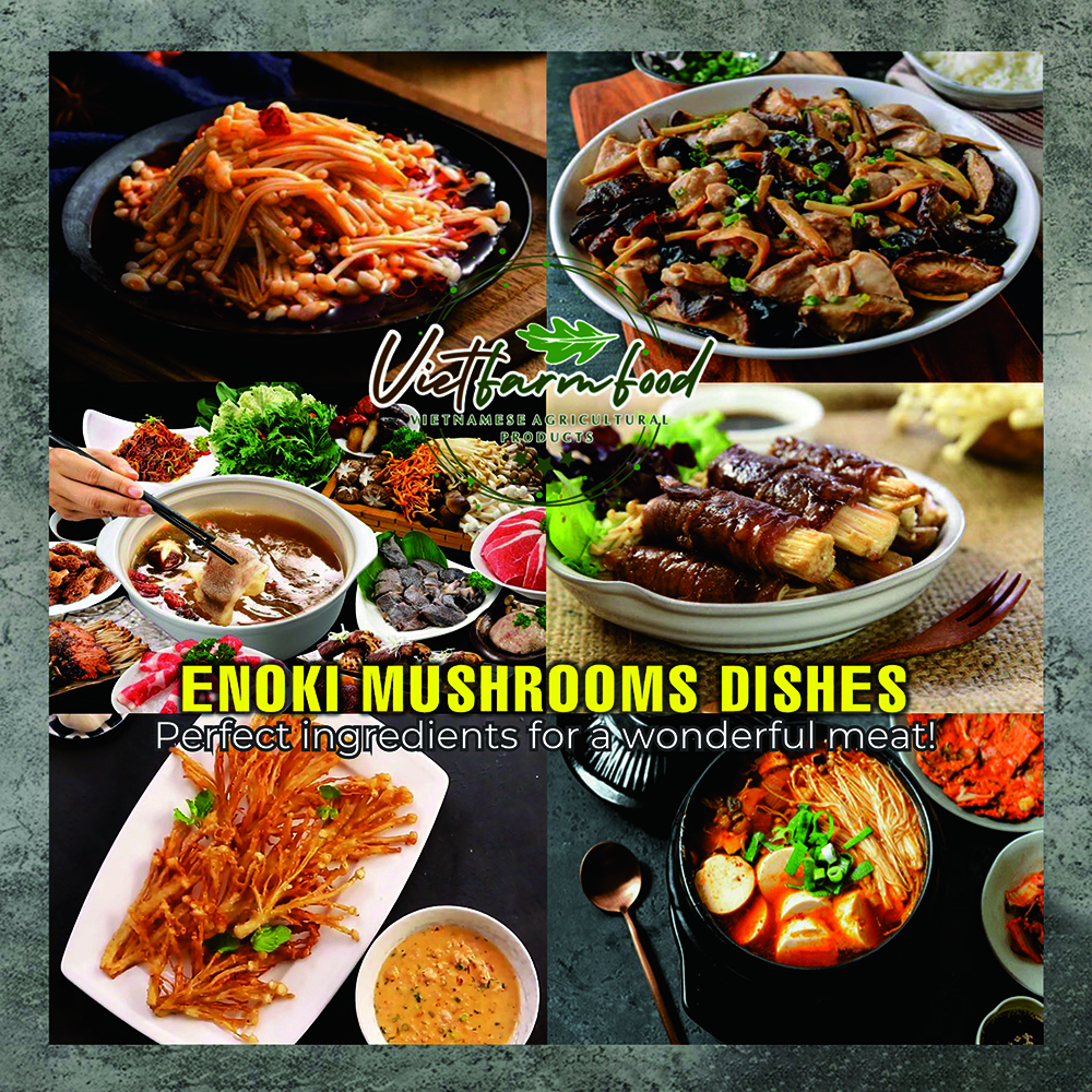 DRIED ENOKI MUSHROOMS 5.29 Oz (150g) VIETFARMFOOD: Dried agricultural products with pure natural flavor. Used as cooking ingredients to prepare delicious, nutritious dishes, suitable for vegetarians