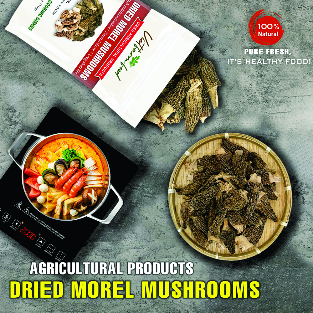 DRIED MOREL MUSHROOMS 2.47 Oz (70g) VIETFARMFOOD: Dried agricultural products with pure natural flavor. Used as cooking ingredients to prepare delicious, nutritious dishes, suitable for vegetarians