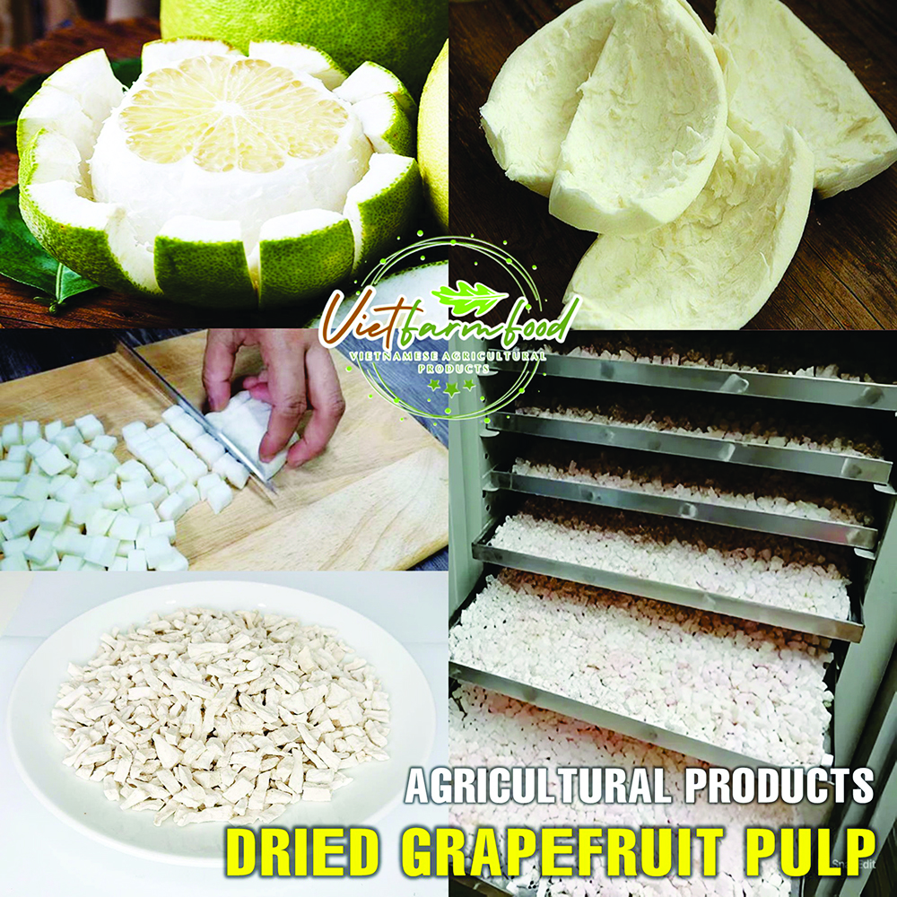 DRIED GRAPEFRUIT PULP 5.29 Oz (150g) VIETFARMFOOD: Dried agricultural products with pure natural flavor. Used as ingredients for cooking; toppings, drinks, nutritious dishes, suitable for vegetarians