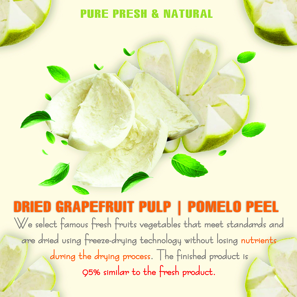 DRIED GRAPEFRUIT PULP 5.29 Oz (150g) VIETFARMFOOD: Dried agricultural products with pure natural flavor. Used as ingredients for cooking; toppings, drinks, nutritious dishes, suitable for vegetarians