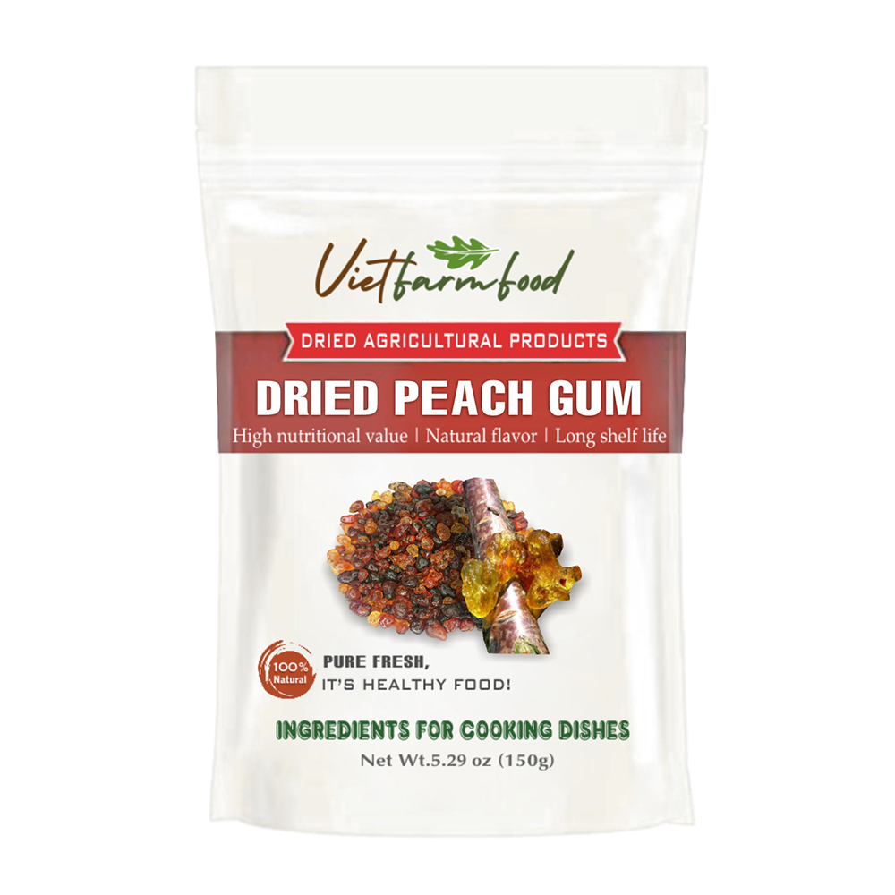 DRIED PEACH GUM 5.29 Oz (150g) VIETFARMFOOD: Dried agricultural products with pure natural flavor. Used as ingredients for cooking; toppings, drinks, nutritious dishes, suitable for vegetarians
