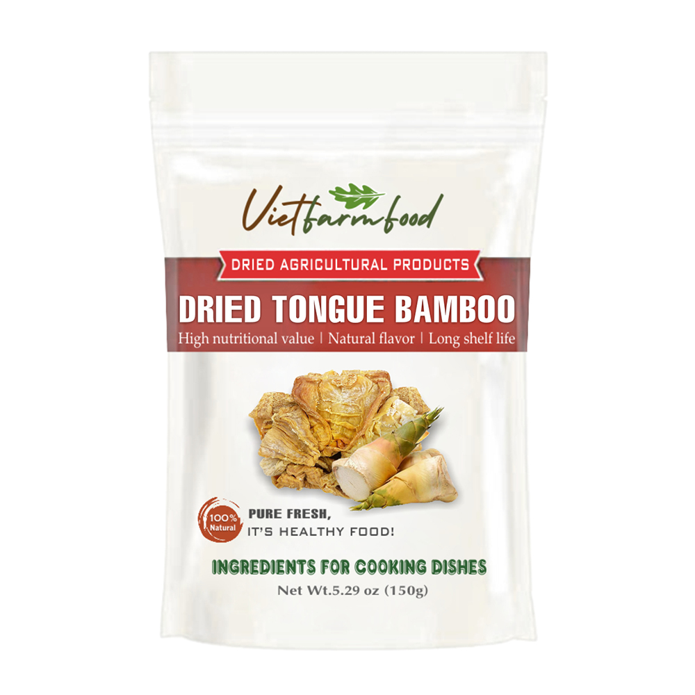 DRIED TONGUE BAMBOO 5.29 Oz (150g) VIETFARMFOOD: Dried agricultural products with pure natural flavor. Used as cooking ingredients to prepare delicious, nutritious dishes, suitable for vegetarians