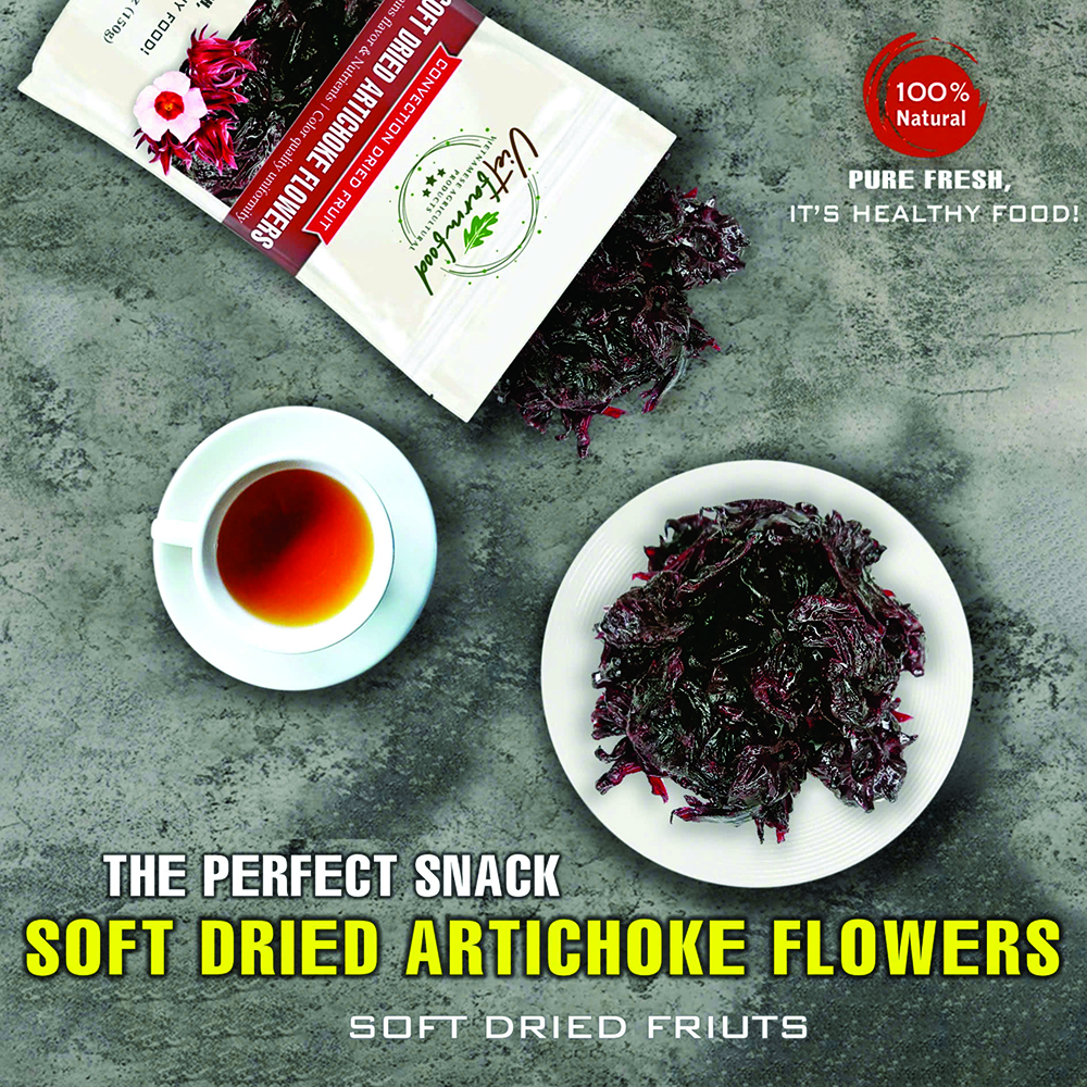 SOFT DRIED ARTICHOKE FLOWERS 5.29 Oz (150g) VIETFARMFOOD: Convection dried fruit with a little sugar, salt, natural sweetness, soft when chewed. Suitable for snacking, healthy desserts for all ages