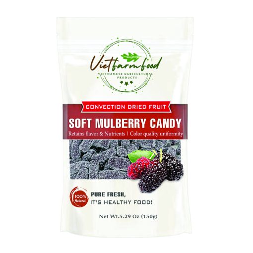 SOFT STRAWBERRIES CANDY 5.29oz (150g) VIETFARMFOOD: Convection dried fruit with a little sugar, salt, natural sweetness, soft when chewed. Suitable for snack, healthy dessert for all ages 1 SOFT DRIED MULBERRY CANDY CONVECTION DRIED FRUIT Viet Farm Food Agricultural Products 84 0938838553 1