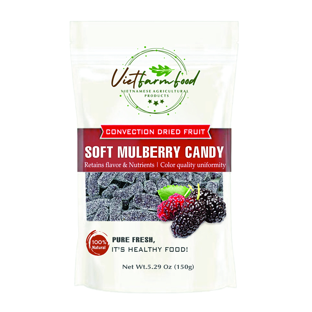 SOFT STRAWBERRIES CANDY 5.29oz (150g) VIETFARMFOOD: Convection dried fruit with a little sugar, salt, natural sweetness, soft when chewed. Suitable for snack, healthy dessert for all ages