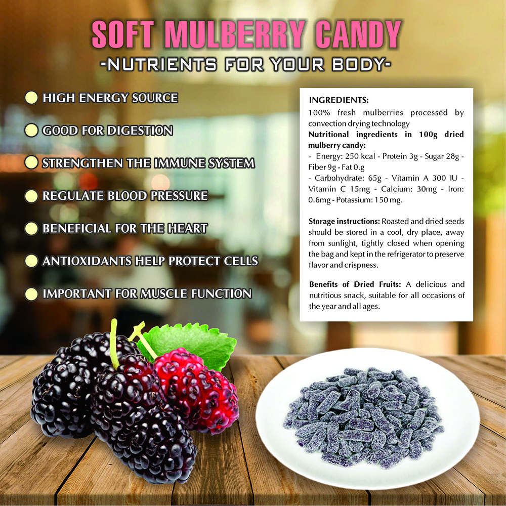 SOFT STRAWBERRIES CANDY 5.29oz (150g) VIETFARMFOOD: Convection dried fruit with a little sugar, salt, natural sweetness, soft when chewed. Suitable for snack, healthy dessert for all ages