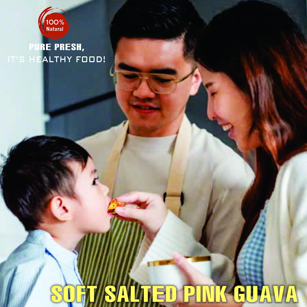 SOFT SPICY SALTED PINK GUAVA 5.29oz (150g) VIETFARMFOOD: Convection dried fruit with little sugar, salt, chili natural sweet, soft when chewed. Suitable for snack, topping, healthy dessert for all age