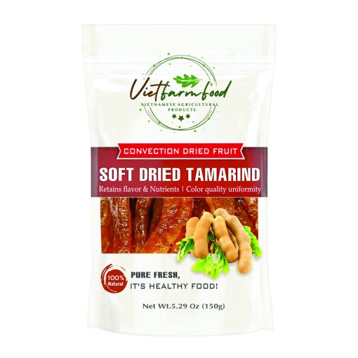 SOFT DRIED TAMARIND 5.29 Oz (150g) VIETFARMFOOD: Convection dried fruit with a little sugar, salt, natural sweetness, soft when chewed. Suitable for snacking, topping, healthy desserts for all ages 1 SOFT DRIED TAMARIND CONVECTION DRIED FRUIT Viet Farm Food Agricultural Products 84 0938838553 1