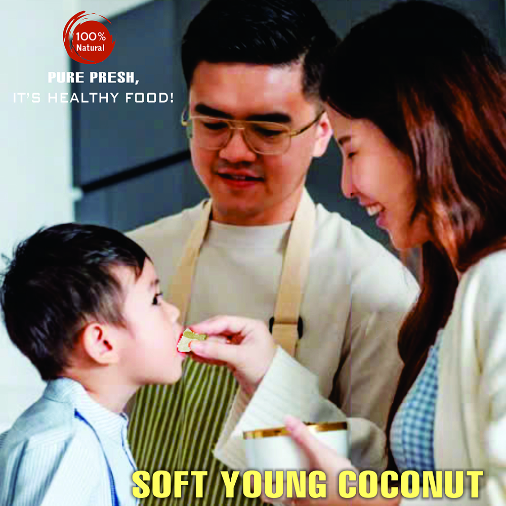 SOFT DRIED YOUNG COCONUT 5.29oz (150g) VIETFARMFOOD: Convection dried fruit with a little sugar, salt, natural sweetness, soft when chewed. Suitable for snack, healthy dessert for all ages