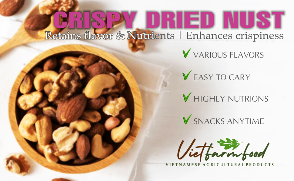 ROASTED WATERMELON SEED 5.29oz (150g) VIETFARMFOOD: Naturally dry roasted. No sugar, no oil, natural sweetness, characteristic fatty taste, crispy. Suitable as a topping, delicious, nutritious snack. 8 VIETFARMFOOD AGRICULTURAL PRODUCTS PURE FRESH H EALTHY FOOD SOFT CRISPY DRIED NUST 3 2 2 970px x