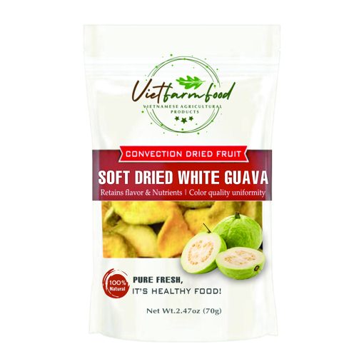 SOFT DRIED GUAVA 5.29oz (150g) VIETFARMFOOD: Convection dried fruit with a little sugar, salt, natural sweetness, soft when chewed. Suitable for snack, healthy dessert for all ages 1 SOFT DRIED WHITE GUAVA CONVECTION DRIED FRUIT Viet Farm Food Agricultural Products 84 0938838553 1