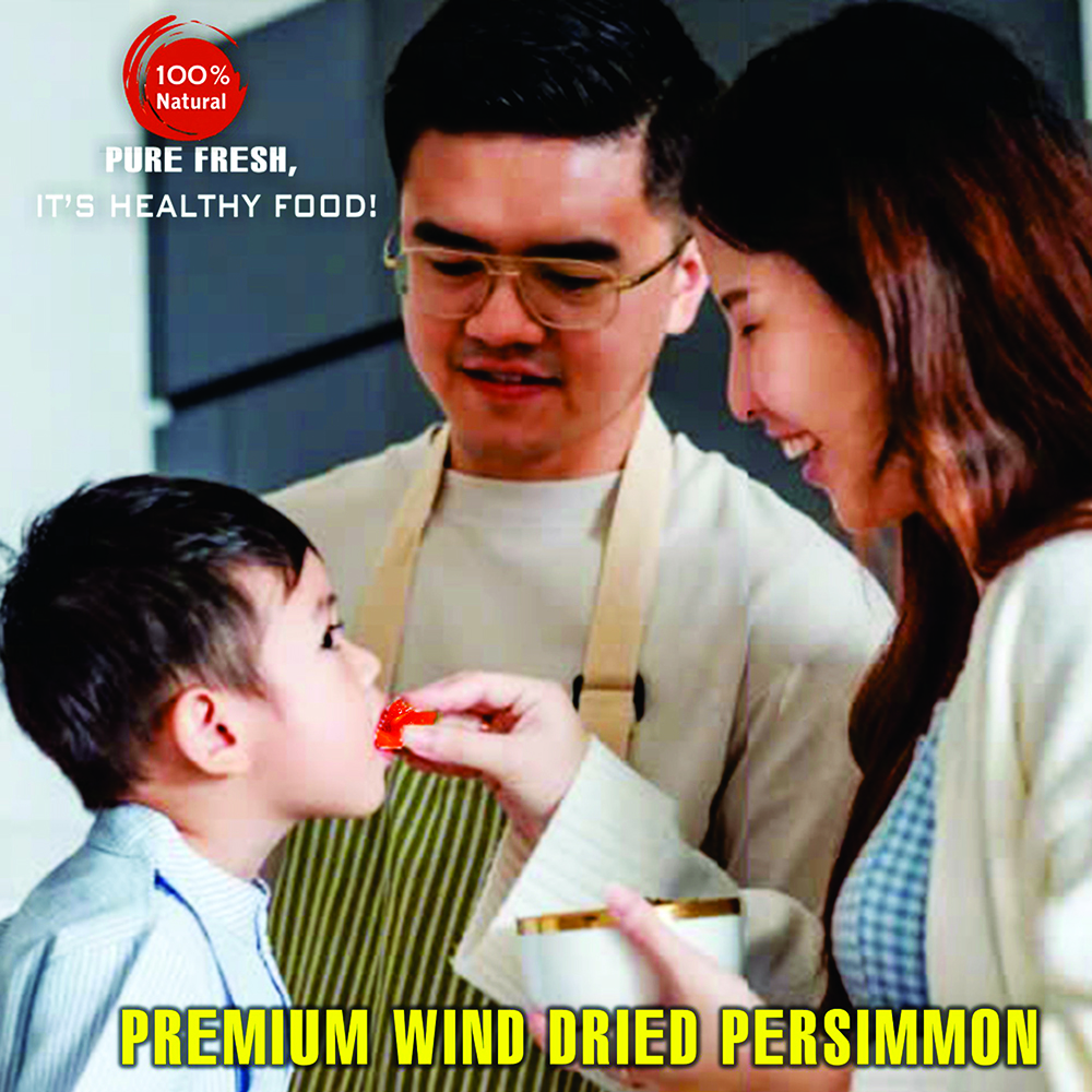 PREMIUM WIND DRIED PERSIMMON 5.29oz (150g) VIETFARMFOOD: Convection dried fruit with a little sugar, salt, natural sweetness, soft when chewed. Suitable for snack, healthy dessert for all ages