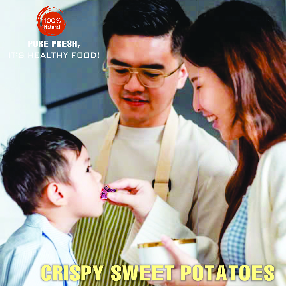 CRISPY SWEET POTATOES 2.47 oz (70g) VIETFARMFOOD: Freeze-dried, no sugar added, naturally sweet. Nutritious, pure, and crunchy. Great for snacking, toppings, desserts, or healthy gifting.