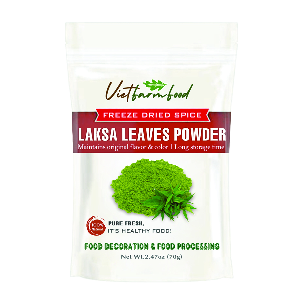 LAKSA LEAF POWDER  2.47 Oz (70g) VIETFARMFOOD Natural pure, convection dried seasoning made from real vegetable perfect for adding flavor to any meal, from cooking, baking, salad, soup, sauce