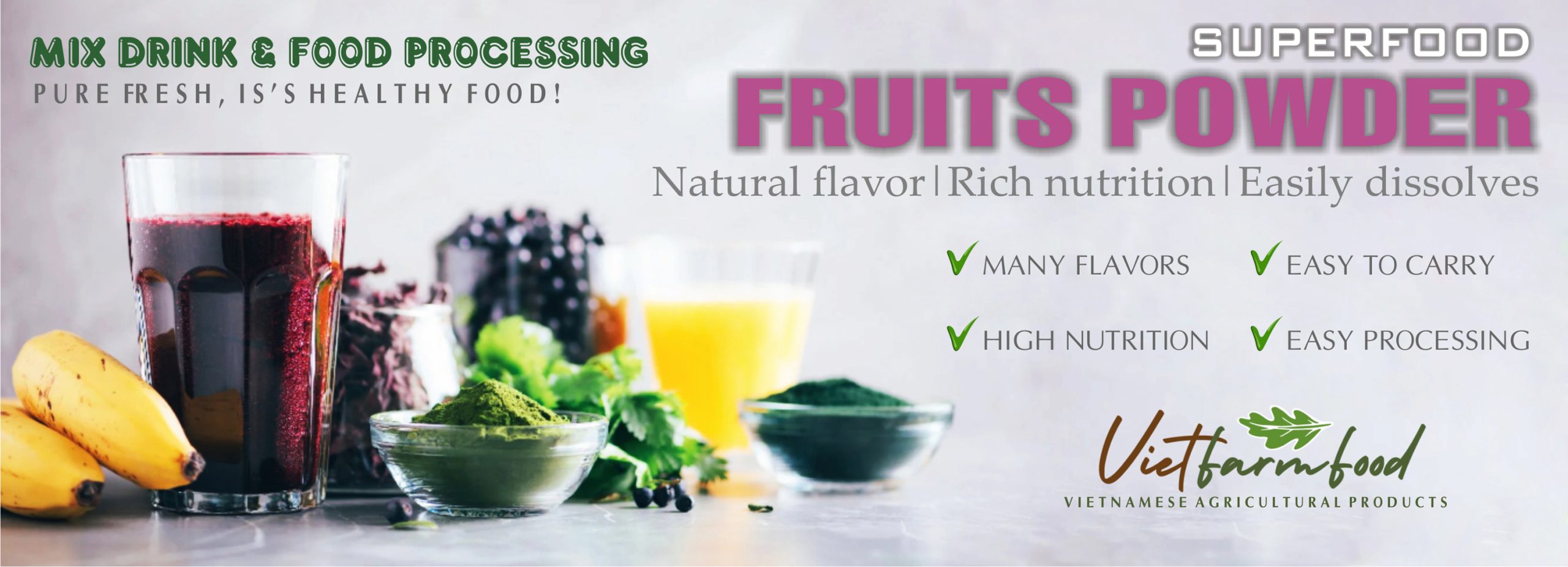AVOCADO POWDER 2.47 oz (70g) VIETFARMFOOD: Pure freeze-dried fruit powder, made from real fruit with no added sugar – Perfect for daily nutrition to keep your body full of vitality.