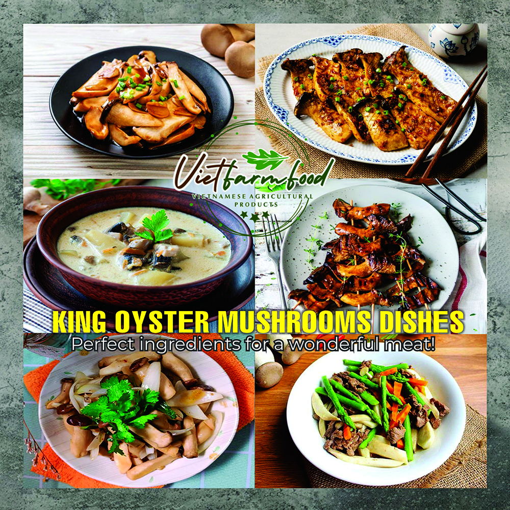 DRIED KING OYSTER MUSHROOM 5.29 Oz (150g) VIETFARMFOOD: Dried agricultural products with pure natural flavor. Used as cooking ingredient to prepare delicious, nutritious dish, suitable for vegetarian