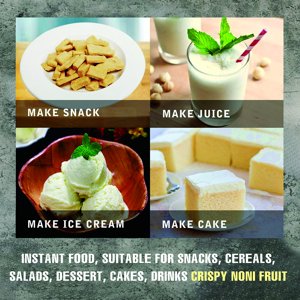 CRISPY DRIED NONI FRUIT 2.47 oz (70g) VIETFARMFOOD: Freeze-dried, no sugar added, naturally sweet. Nutritious, pure, and crunchy. Great for snacking, toppings, desserts, or healthy gifting.