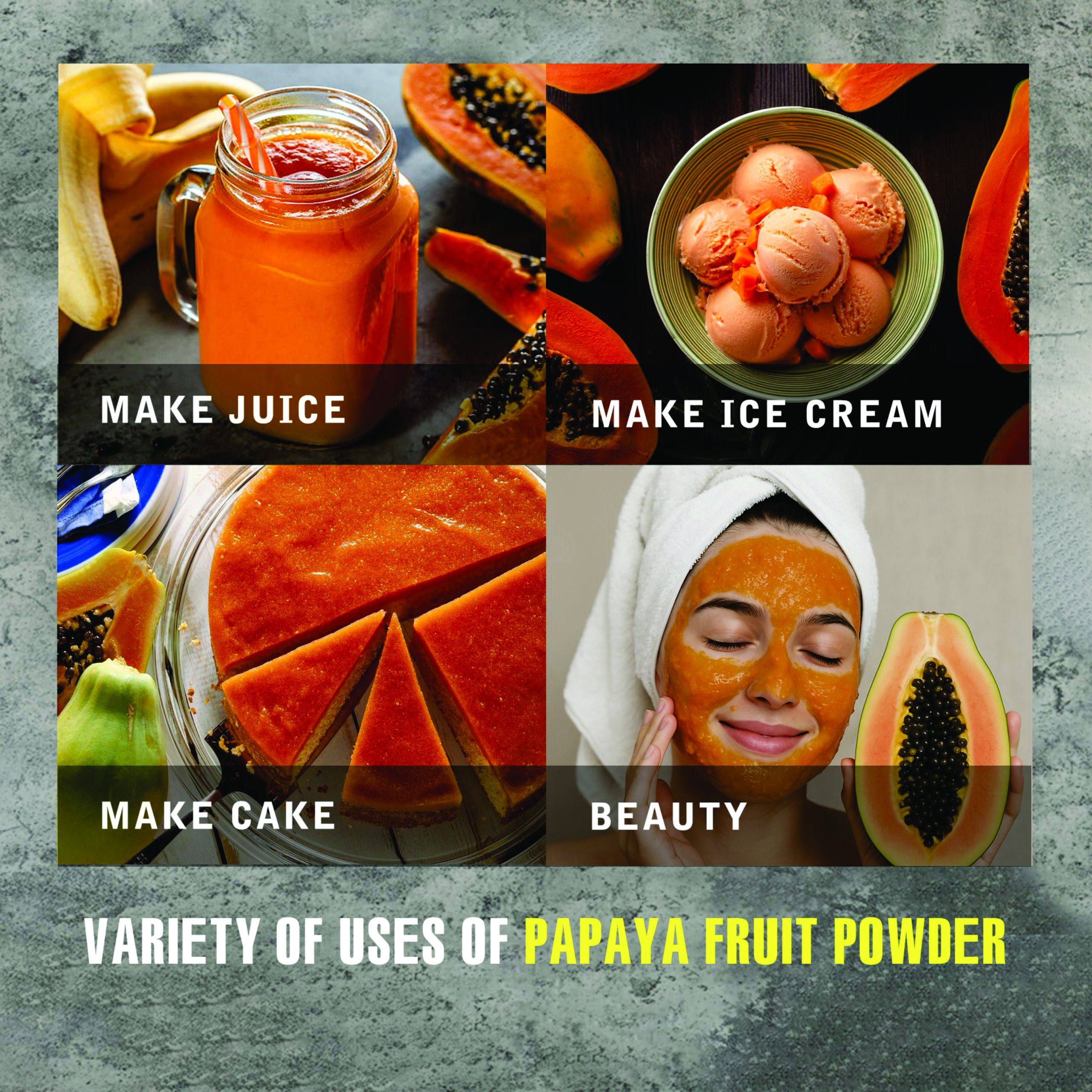 PAPAYA FRUIT POWDER 2.47 oz (70g) VIETFARMFOOD: Pure freeze-dried fruit powder, made from real fruit with no added sugar - Perfect for daily nutrition to keep your body full of vitality.