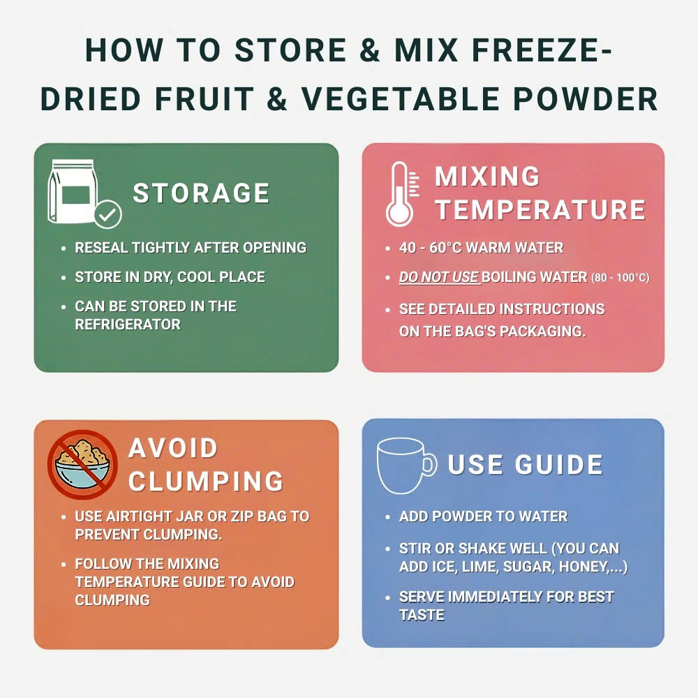 NONI FRUIT POWDER 2.47 oz (70g) VIETFARMFOOD: Pure freeze-dried fruit powder, made from real fruit with no added sugar - Perfect for daily nutrition to keep your body full of vitality.