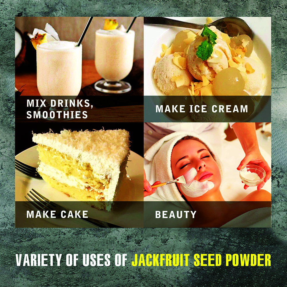 JACKFRUIT SEED POWDER 5.29 Oz (150g) VIETFARMFOOD: Pure freeze-dried fruit powder, made from real fruit with no added sugar - Perfect for daily nutrition to keep your body full of vitality.