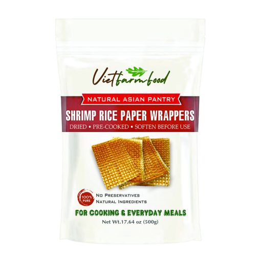 SHRIMP RICE PAPER WRAPPERS VIETFARMFOOD - Traditional Savory Shrimp Infused Sheets - Authentic Texture for Rolling 1 NATURA1 1