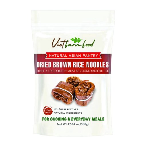 DRIED BROWN RICE NOODLES VIETFARMFOOD - Traditional Dried Vietnamese Whole-Grain Flat Noodles - Soft and Tender Texture 1 NATURA1 23